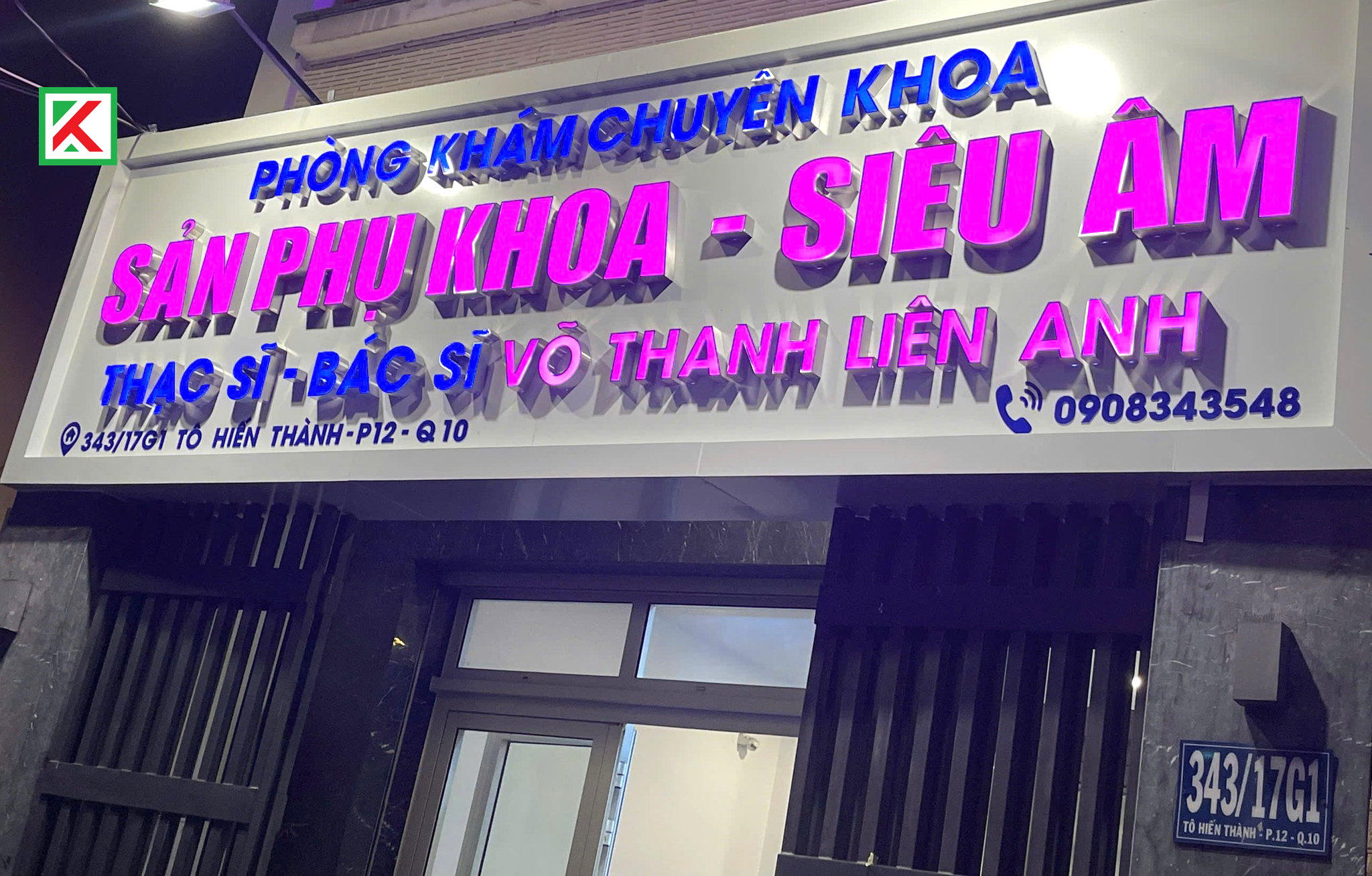 Biển Alu gắn chữ nổi Mica đèn led sáng đẹp